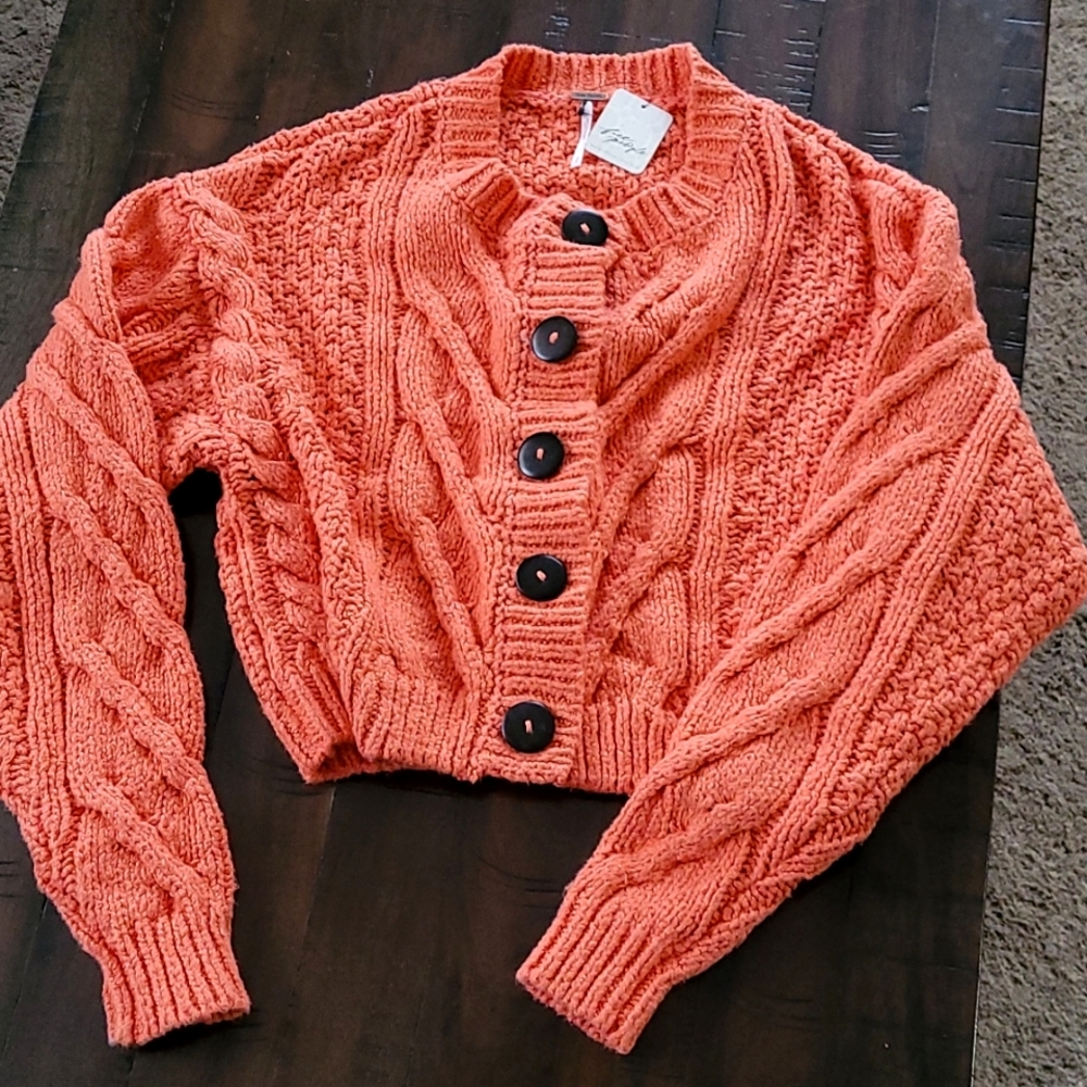 New with tags size small free people chunky knit sweater cardigan